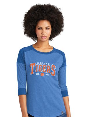 Glen Oaks Elementary - Arched - 3/4 Sleeve Baseball Raglan Tee
