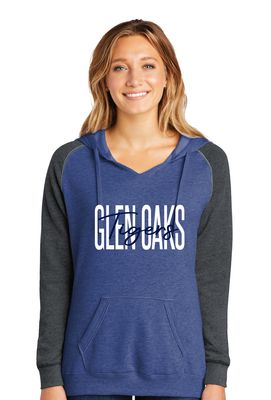 Glen Oaks Elementary - Skinny Script - Lightweight Raglan Hoodie