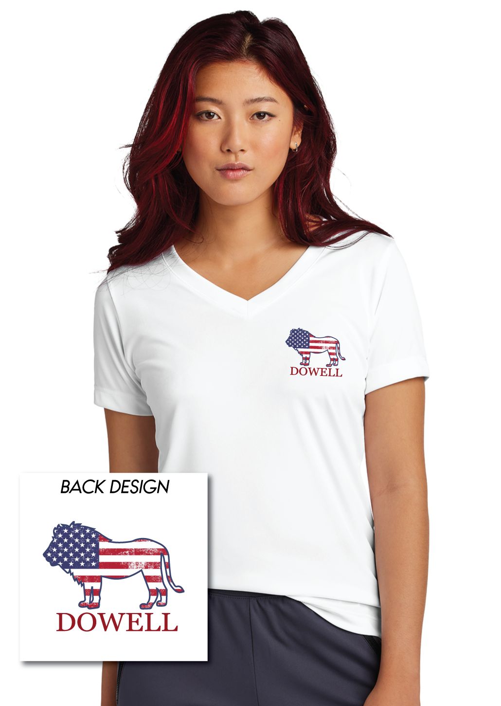 Dowell - Lion Flag - Dri-Fit V-Neck