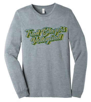 Lebanon Trail Volleyball - Retro Stacked - Bella+Canvas Long Sleeve