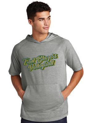 Lebanon Trail Volleyball - Retro Stacked - Tri-Blend Short Sleeve Hoodie