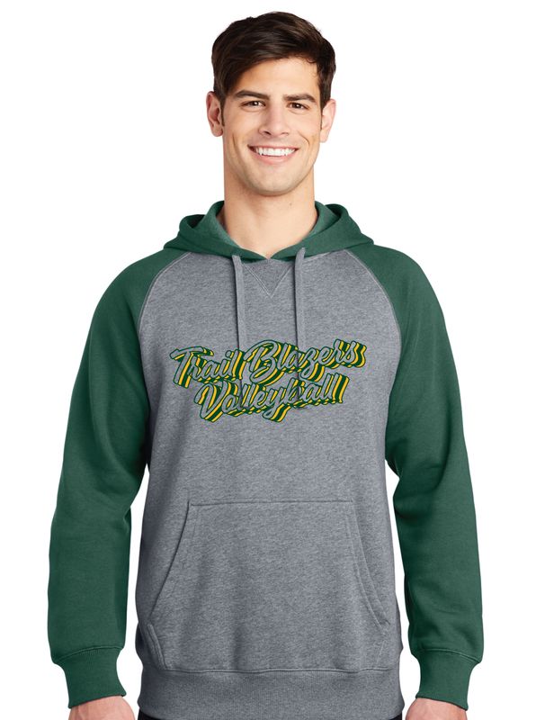 Lebanon Trail Volleyball - Retro Stacked - Raglan Hoodie