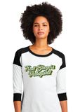 Lebanon Trail Volleyball - Retro Stacked - 3/4 Sleeve Raglan Tee