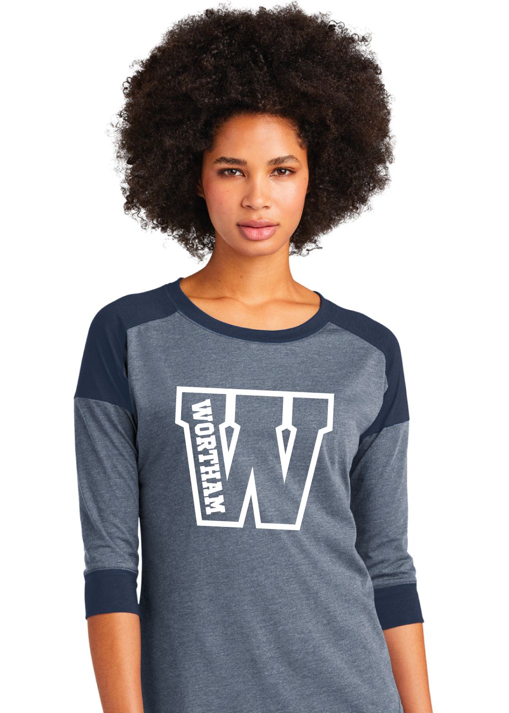 Wortham Intermediate - Big W - 3/4 Sleeve Baseball Raglan Tee