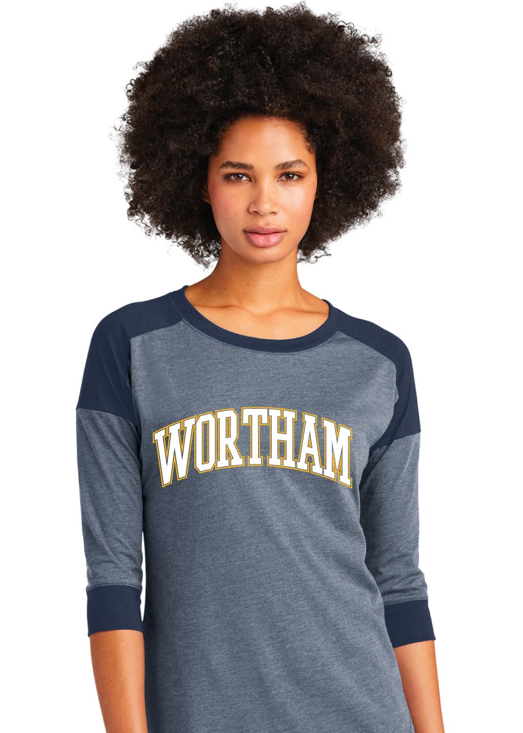 Wortham Intermediate - Arched - 3/4 Sleeve Baseball Raglan Tee