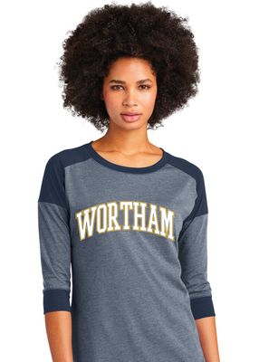 Wortham Intermediate - Arched - 3/4 Sleeve Baseball Raglan Tee