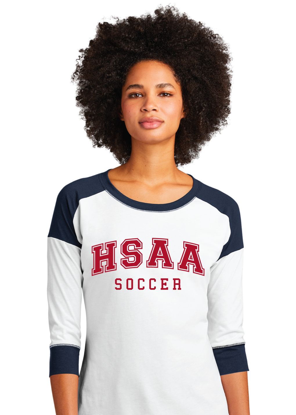 HSAA Soccer - Arched - 3/4 Sleeve Baseball Raglan Tee