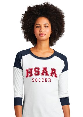 HSAA Soccer - Arched - 3/4 Sleeve Baseball Raglan Tee
