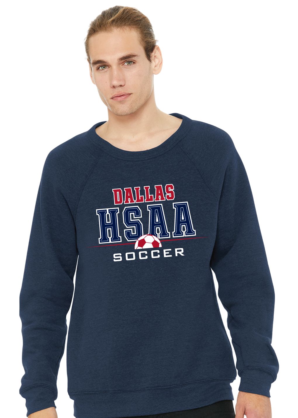 HSAA Soccer - Half Ball - Bella+Canvas Crewneck Sweatshirt