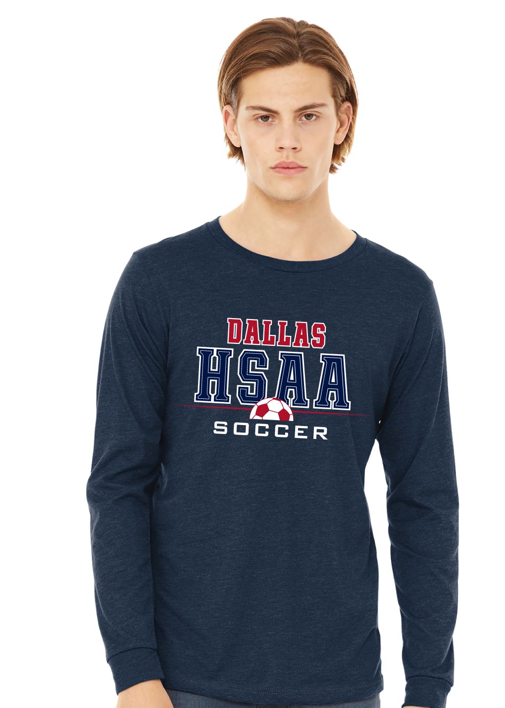 HSAA Soccer - Half Ball - Bella+Canvas Long Sleeve