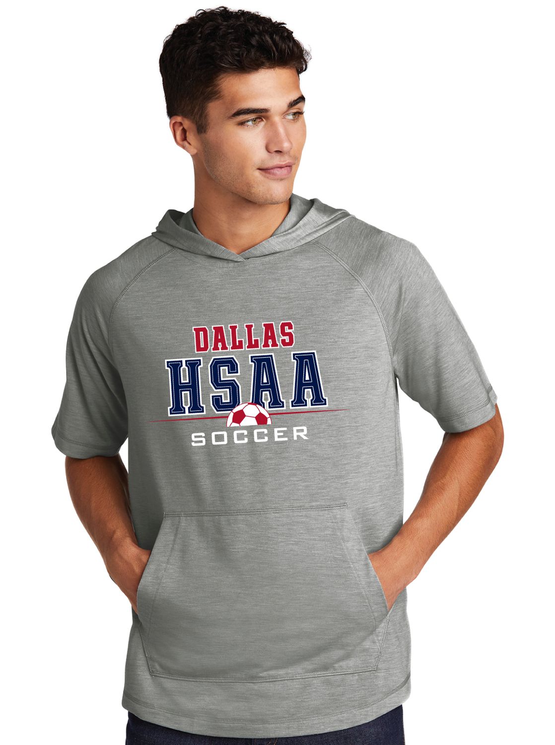HSAA Soccer - Half Ball - Short Sleeve Hoodie