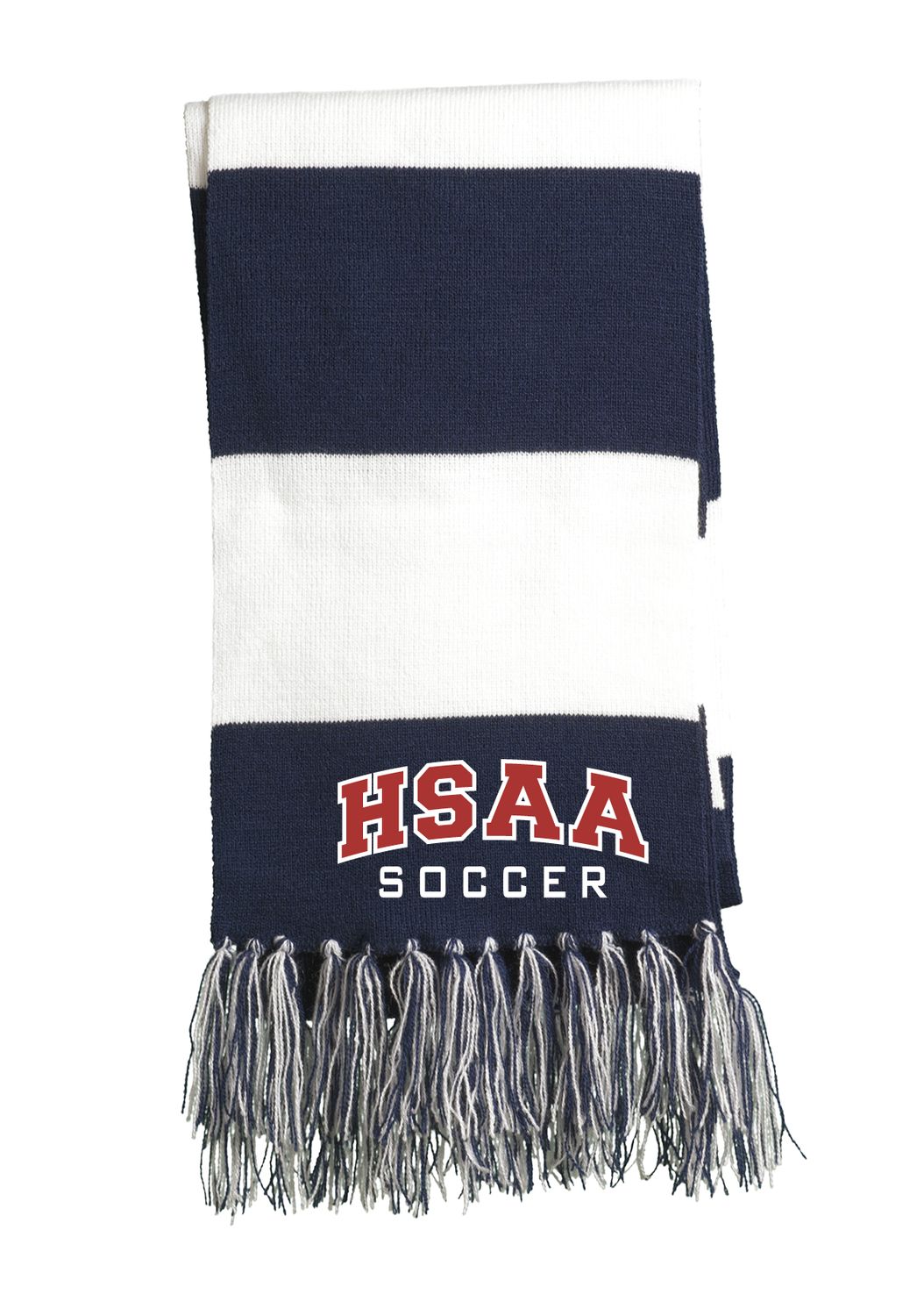 HSAA Soccer - Scarf, Scarf Color: Navy / White