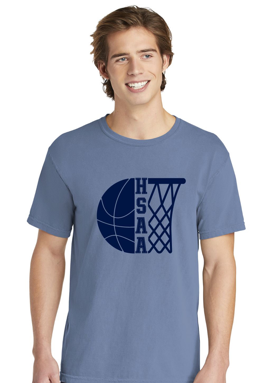 HSAA Basketball - Half &amp; Half - Comfort Colors Short Sleeve