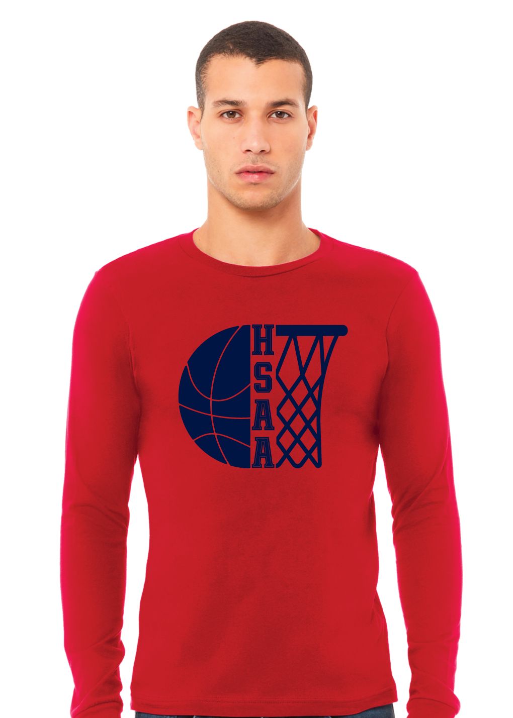 HSAA Basketball - Half &amp; Half - Bella+Canvas Long Sleeve