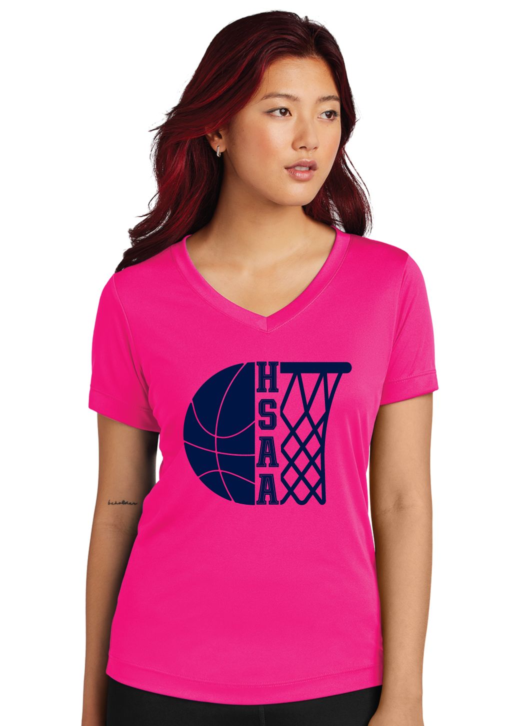 HSAA Basketball - Half &amp; Half - Dri-Fit V-Neck