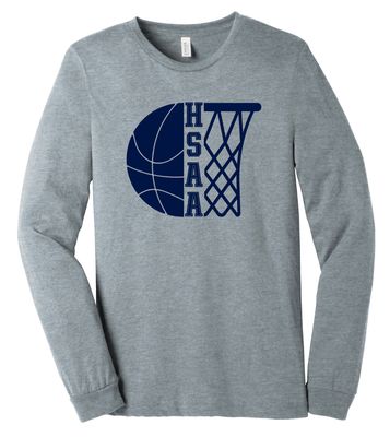 HSAA Basketball - Half &amp; Half - Bella+Canvas Long Sleeve