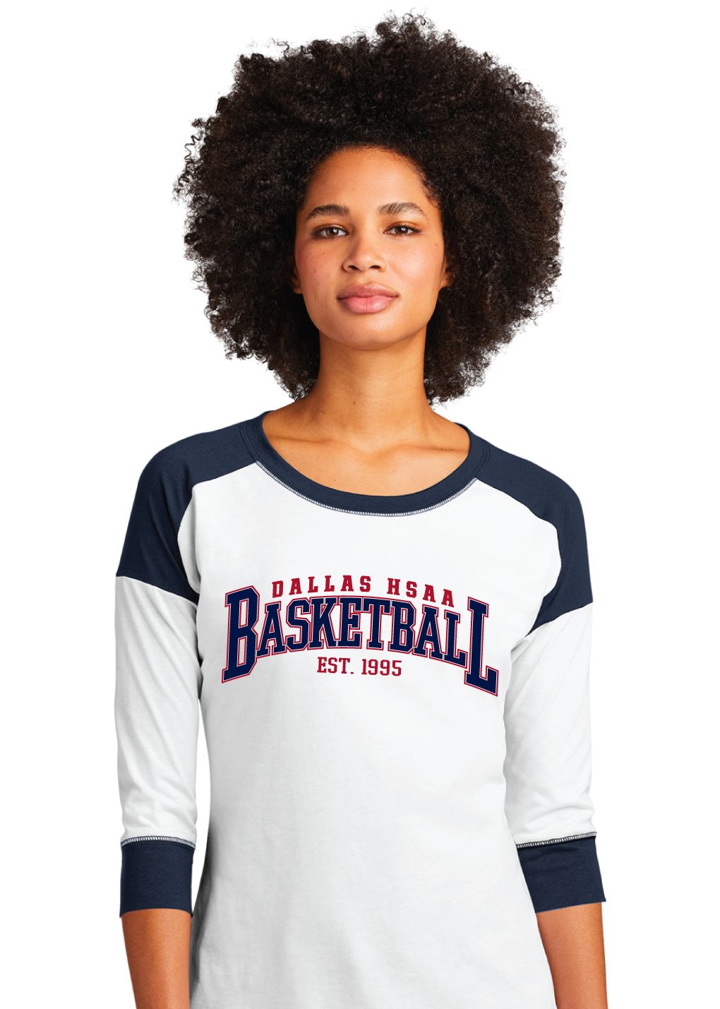 HSAA Basketball - Arched - 3/4 Sleeve Baseball Raglan Tee