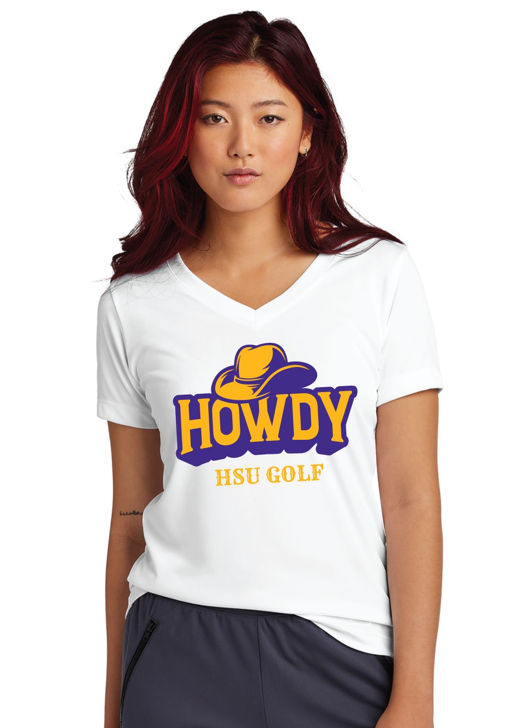 HSU Golf - Howdy - Dri-Fit V-Neck