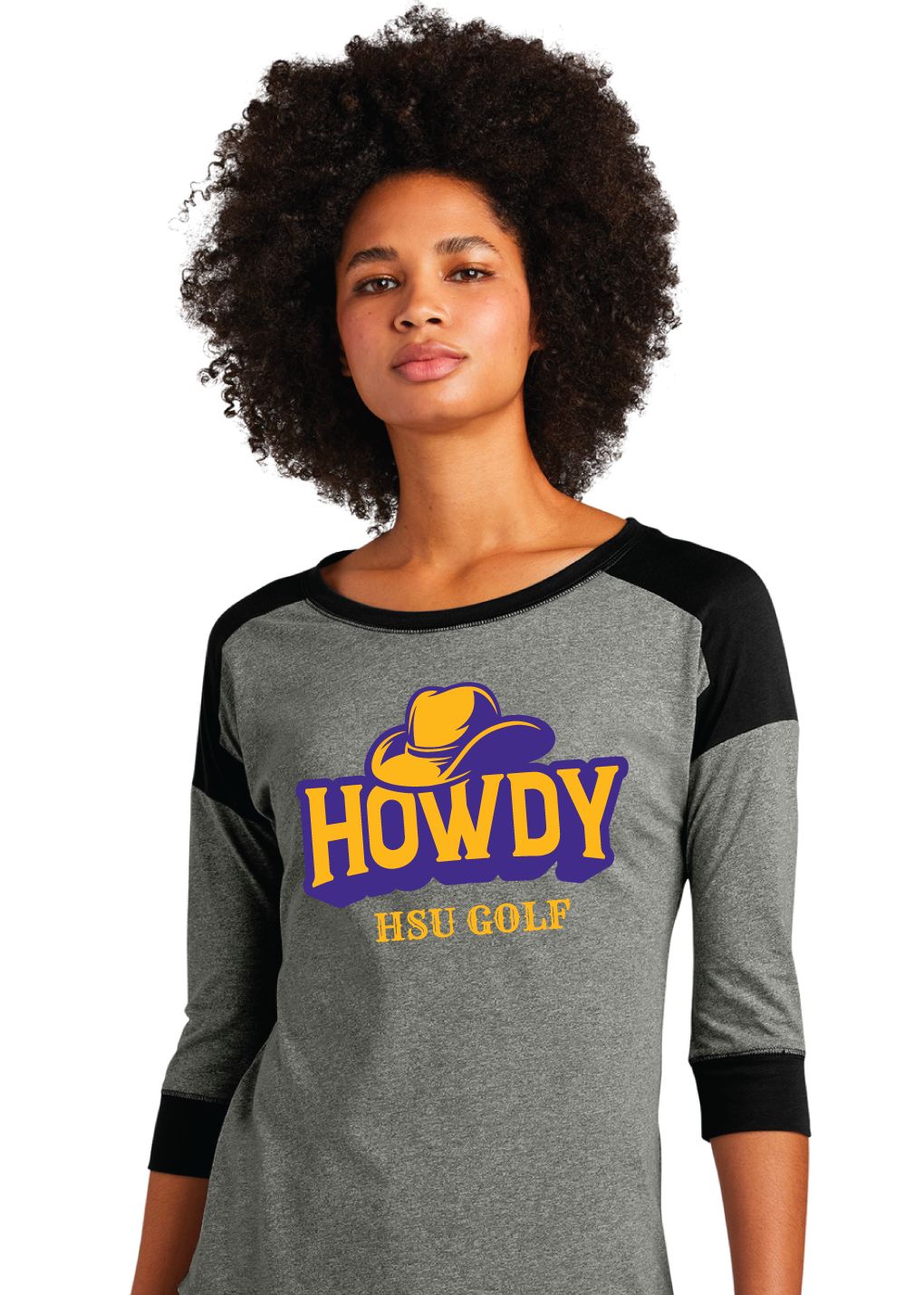 HSU Golf - Howdy - 3/4 Sleeve Raglan Tee