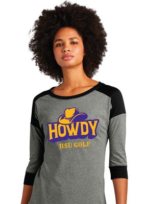 HSU Golf - Howdy - 3/4 Sleeve Raglan Tee