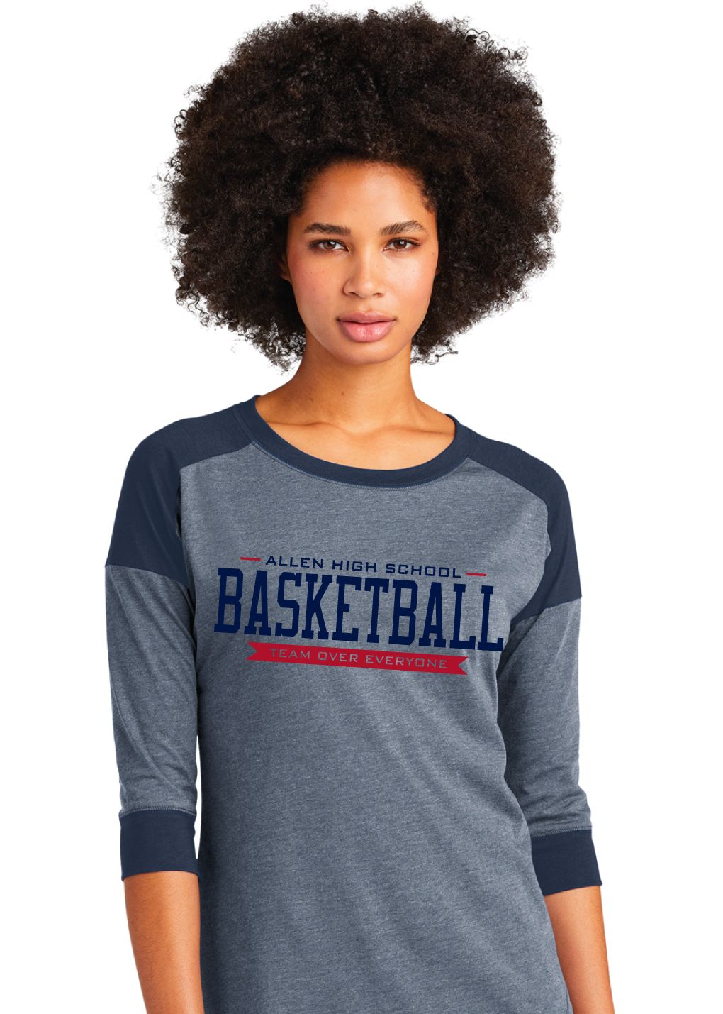 Allen Basketball - TEAM - 3/4 Sleeve Raglan Tee