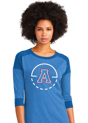 Allen Basketball - Key Circle - 3/4 Sleeve Raglan Tee