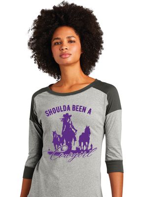 HSU Volleyball - Shoulda Been - 3/4 Sleeve Raglan Tee