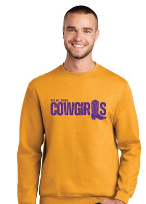 HSU Volleyball - Cowgirls Boot - Crew Sweatshirt