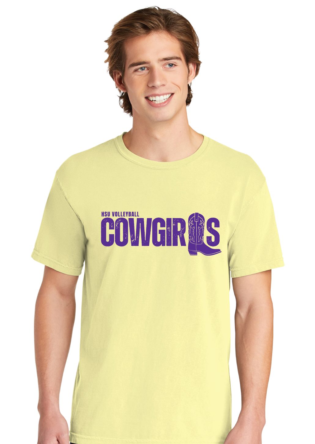 HSU Volleyball - Cowgirls Boot - Comfort Colors Short Sleeve
