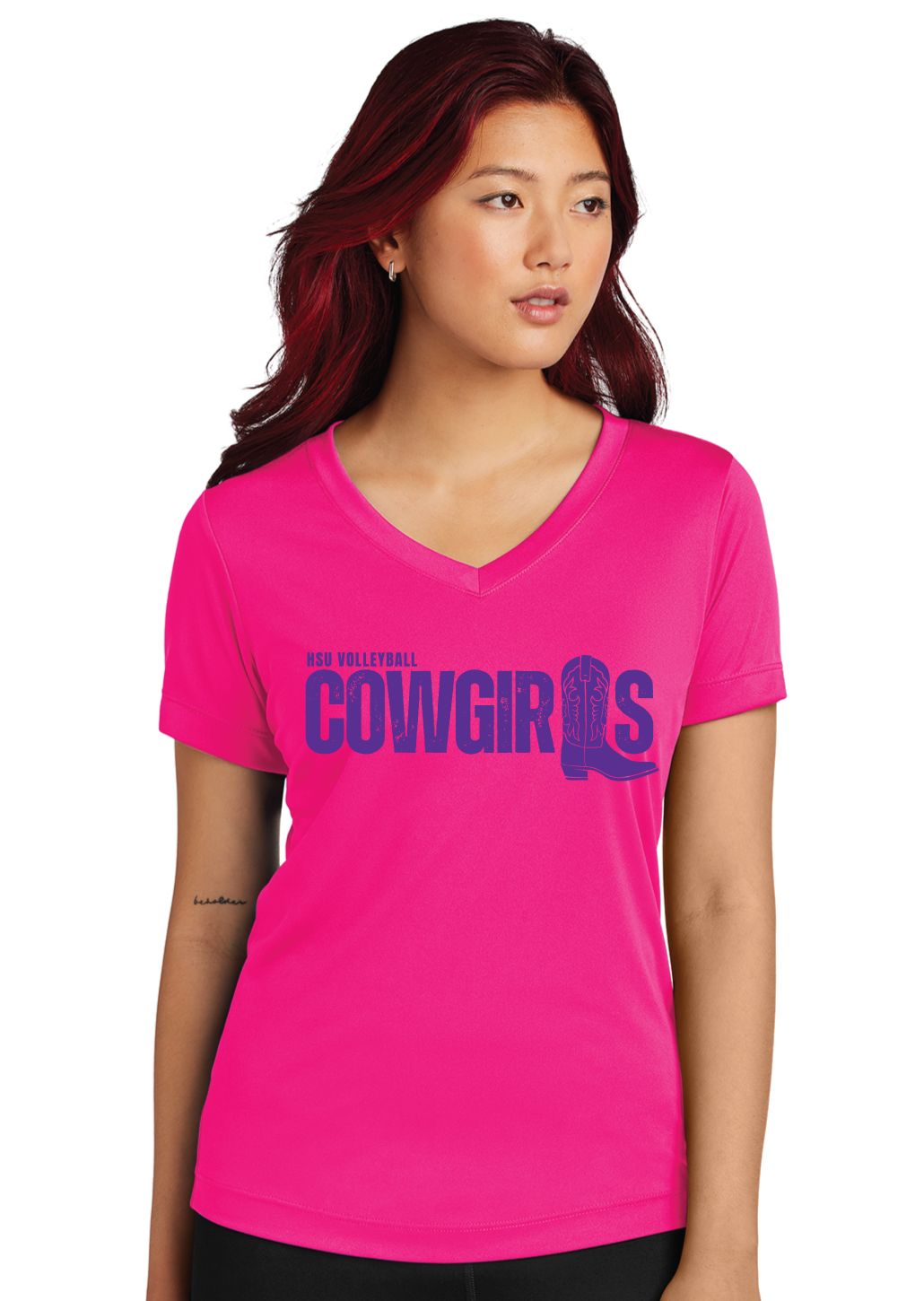 HSU Volleyball - Cowgirls Boot - Dri-Fit V-Neck Short Sleeve