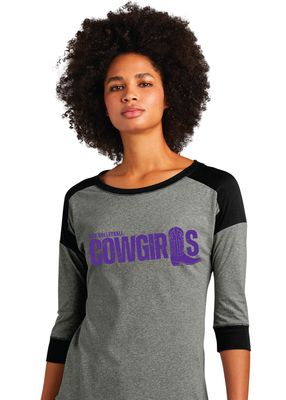 HSU Volleyball - Cowgirls Boot - 3/4 Sleeve Raglan Tee