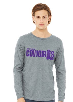 HSU Volleyball - Cowgirls Boot - Bella+Canvas Long Sleeve