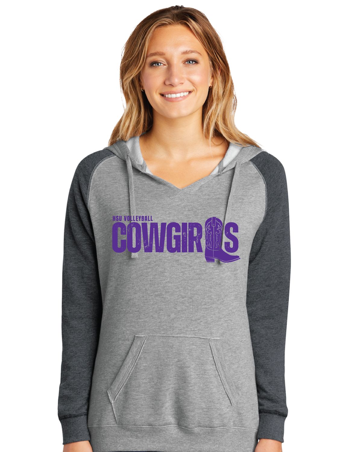HSU Volleyball - Cowgirls Boot - Lightweight Raglan Hoodie