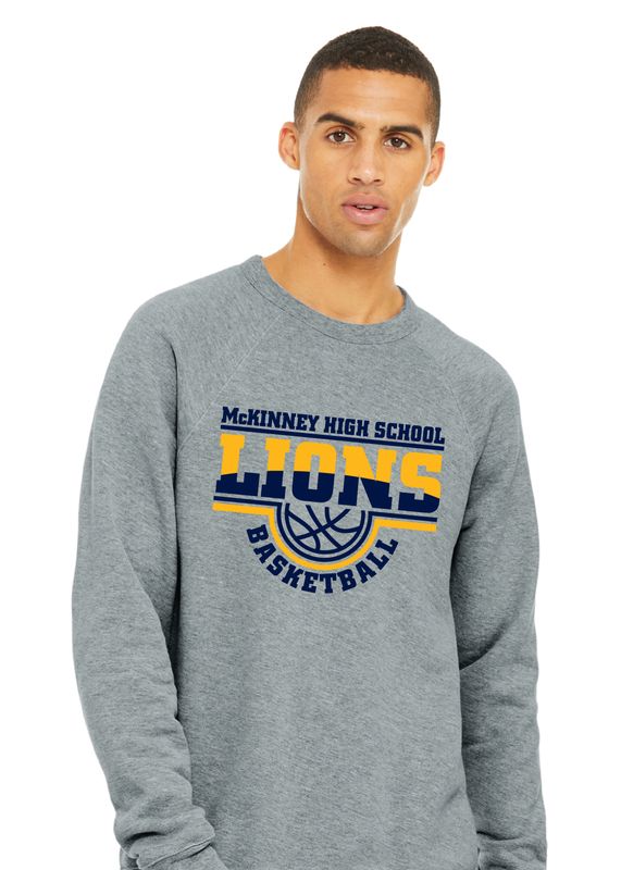 McKinney Basketball - 2-Tone - Bella+Canvas Crew Sweathshirt