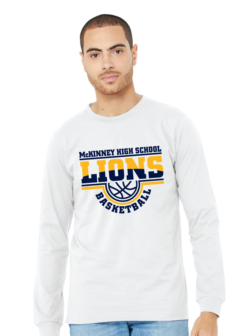 McKinney Basketball - 2-Tone - Bella+Canvas Long Sleeve