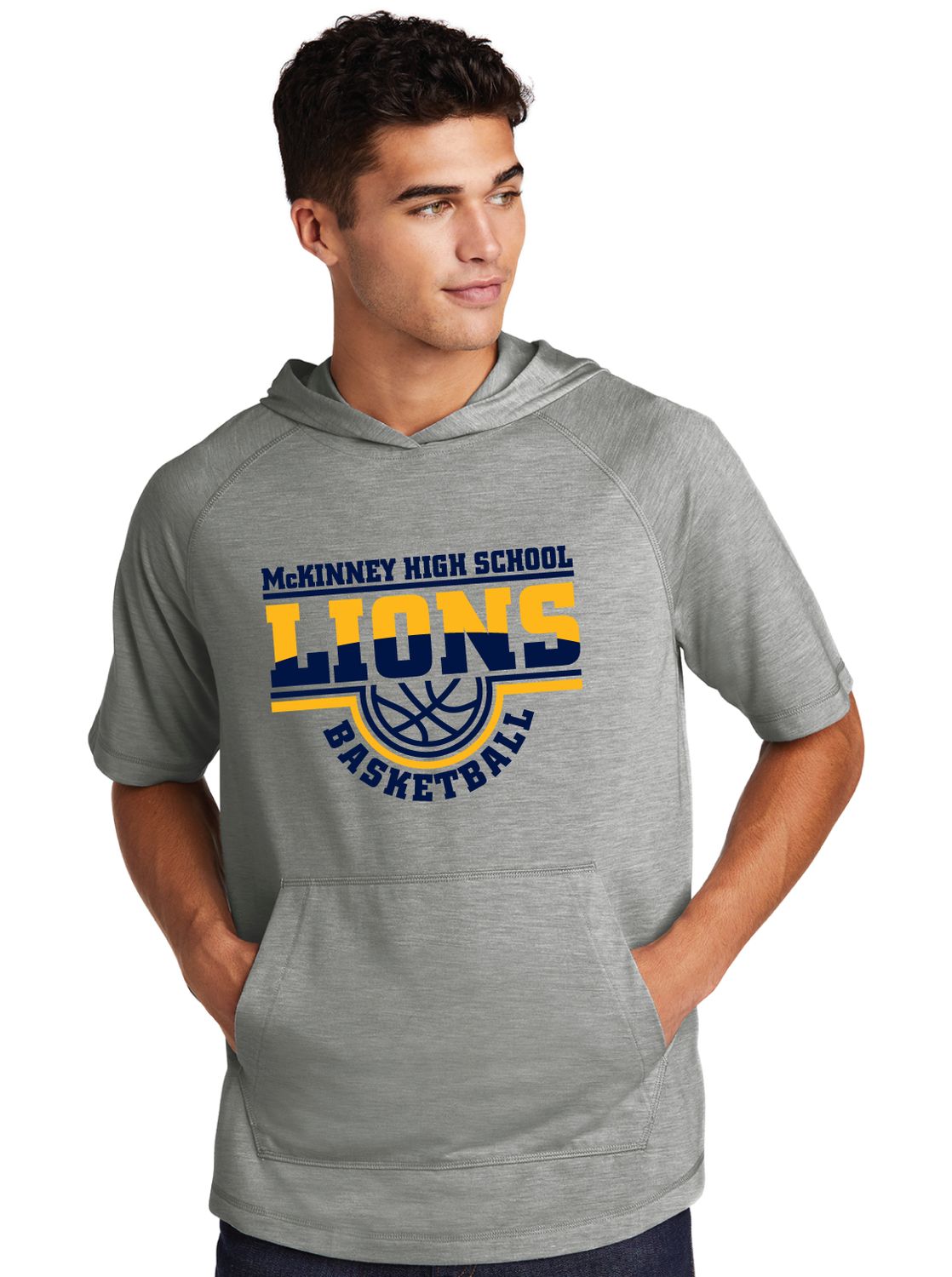 McKinney Basketball - 2-Tone - Short Sleeve Hoodie