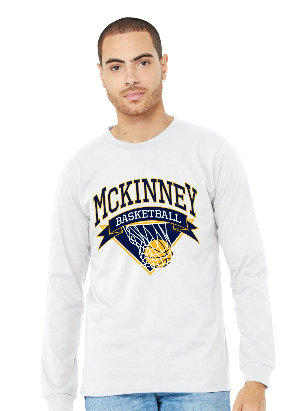 McKinney Basketball - Net - Bella+Canvas Long Sleeve