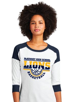 McKinney Basketball - 2-Tone - 3/4 Sleeve Baseball Raglan Tee