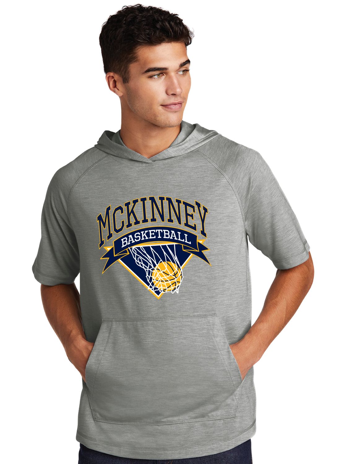 McKinney Basketball - Net - Short Sleeve Hoodie