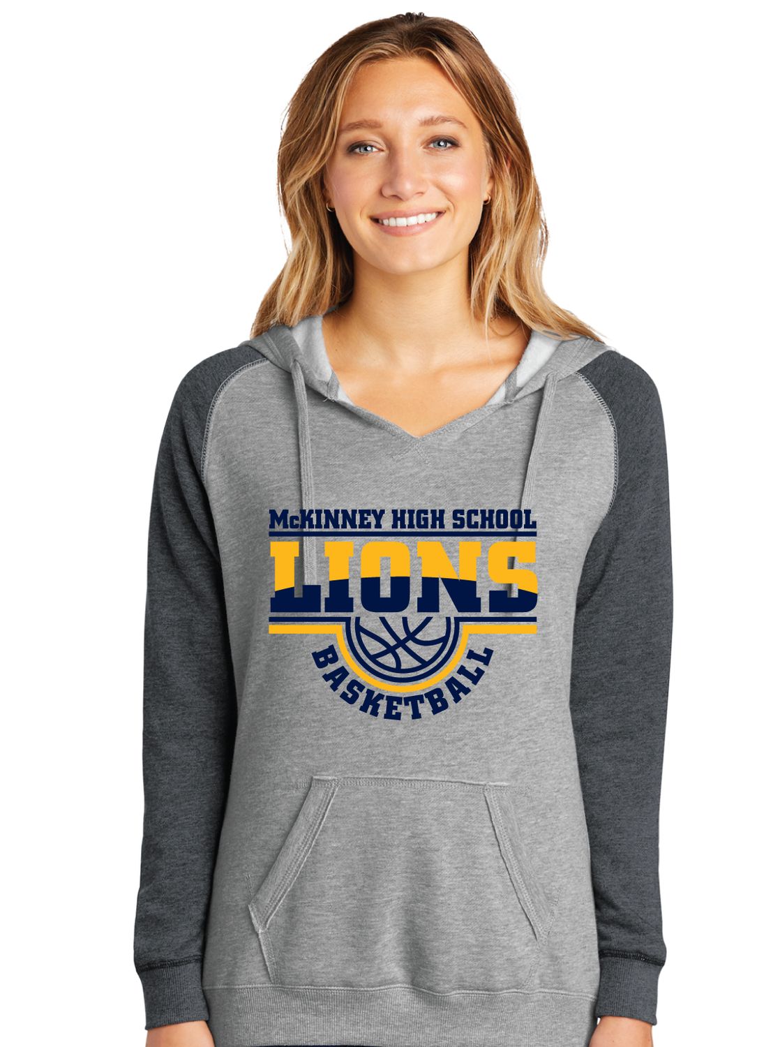 McKinney Basketball - 2-Tone - Lightweight Raglan Hoodie