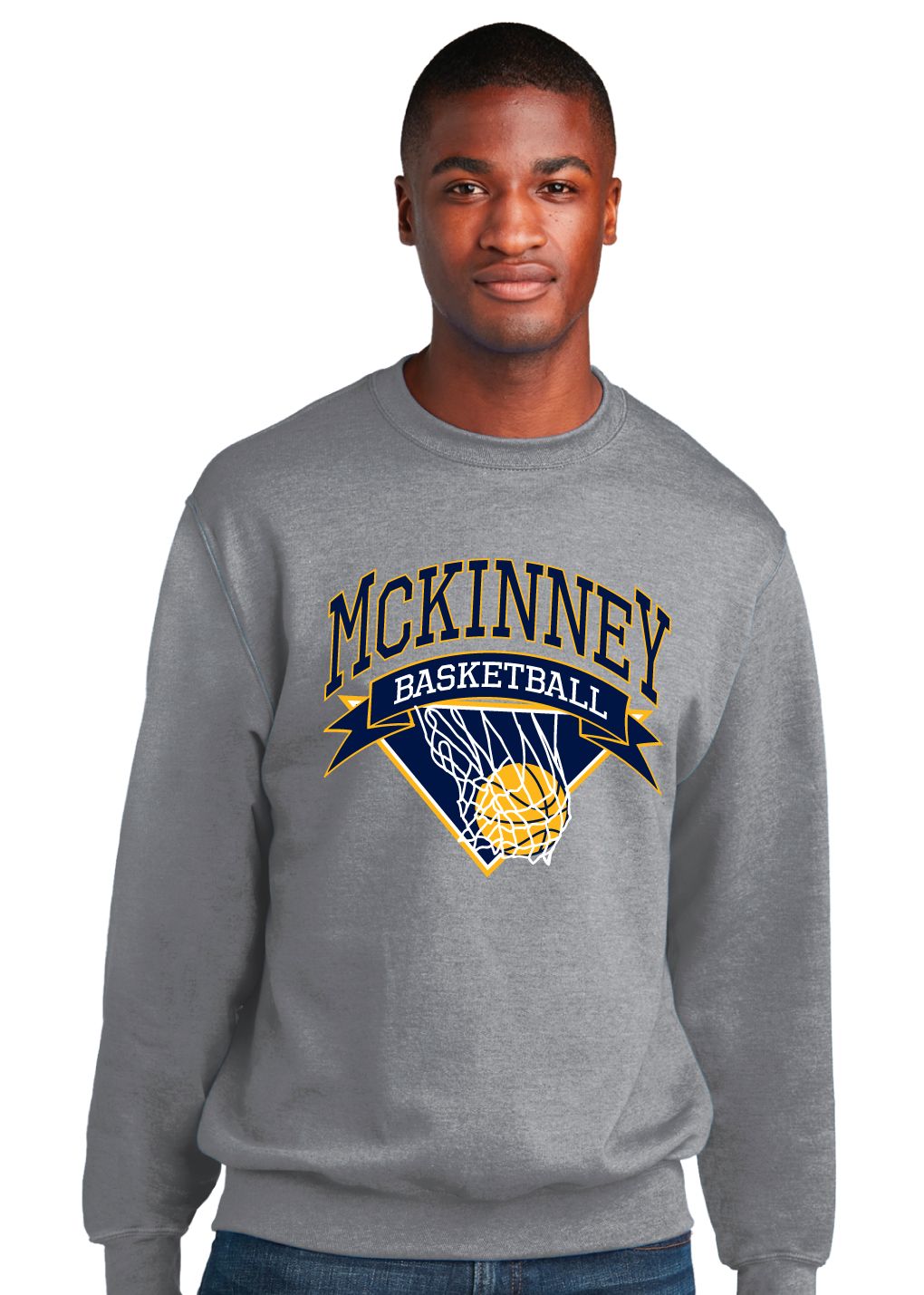 McKinney Basketball - Net -  Crew Sweatshirt