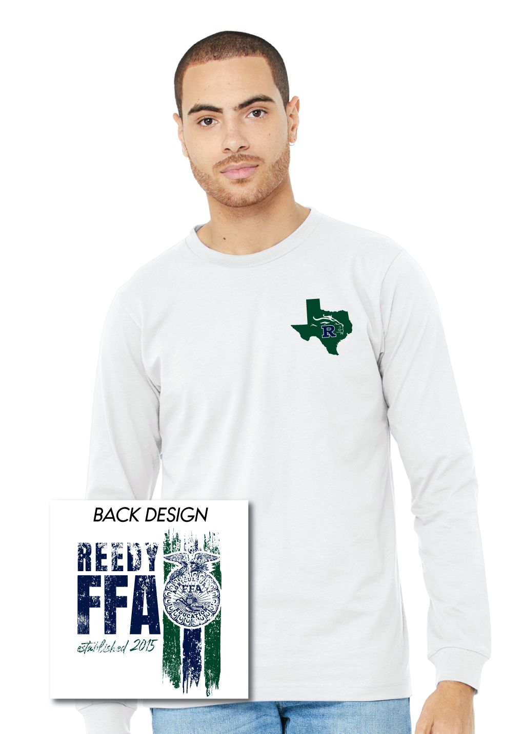 Reedy FFA - 3 Stripes - Bella+Canvas Long Sleeve