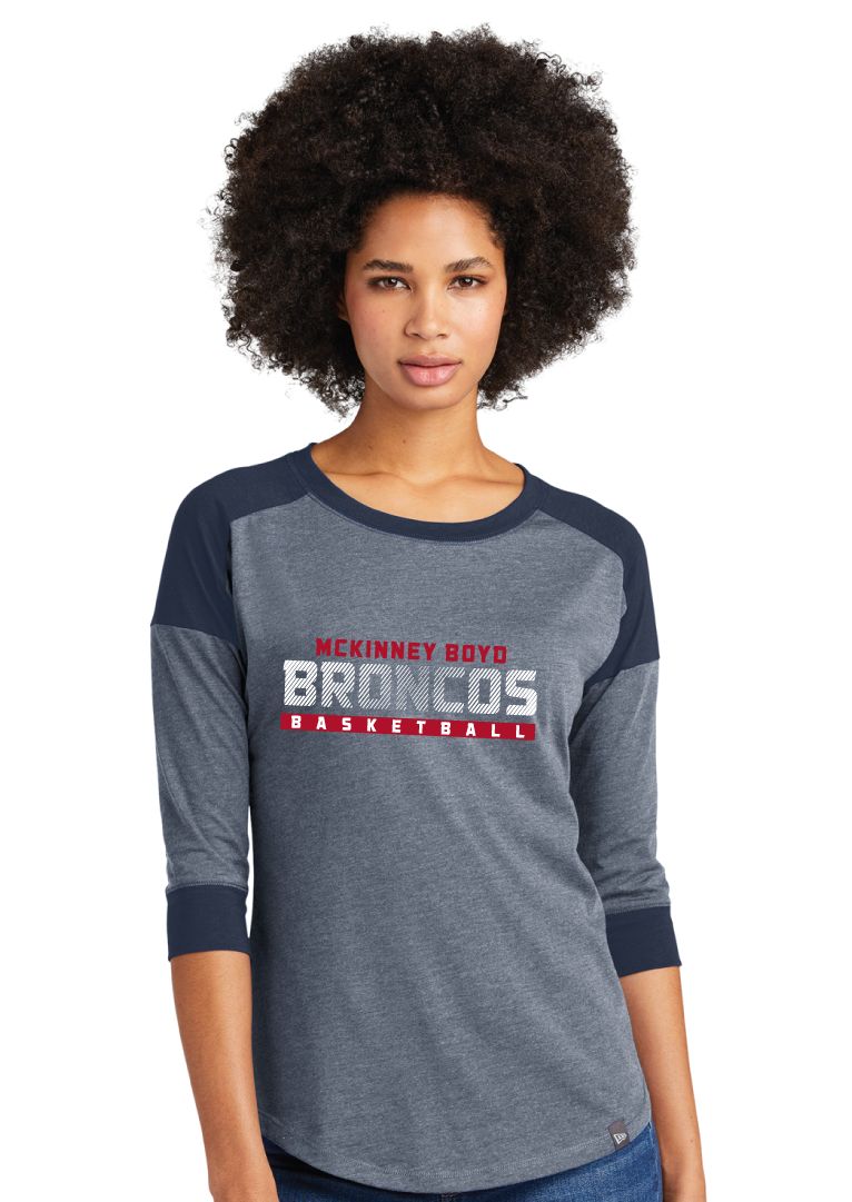 Boyd Boys Basketball - Center Fade - 3/4 Sleeve Baseball Raglan Tee
