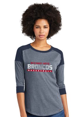 Boyd Boys Basketball - Center Fade - 3/4 Sleeve Baseball Raglan Tee