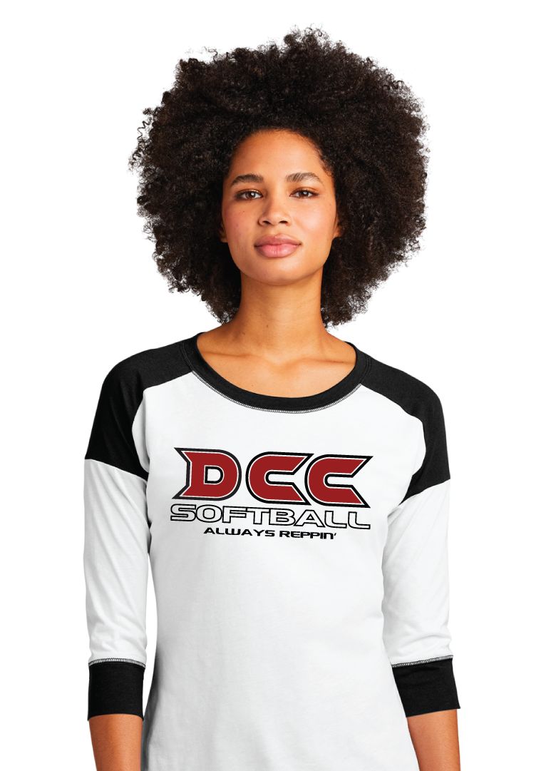 DCC Softball - Always Reppin - 3/4 Sleeve Baseball Raglan Tee