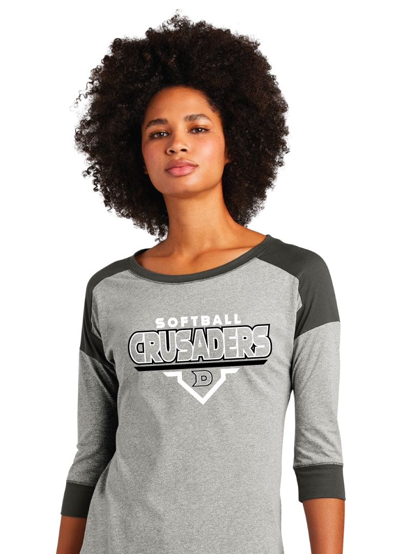 DCC Softball - Modern Plate - 3/4 Sleeve Baseball Raglan Tee