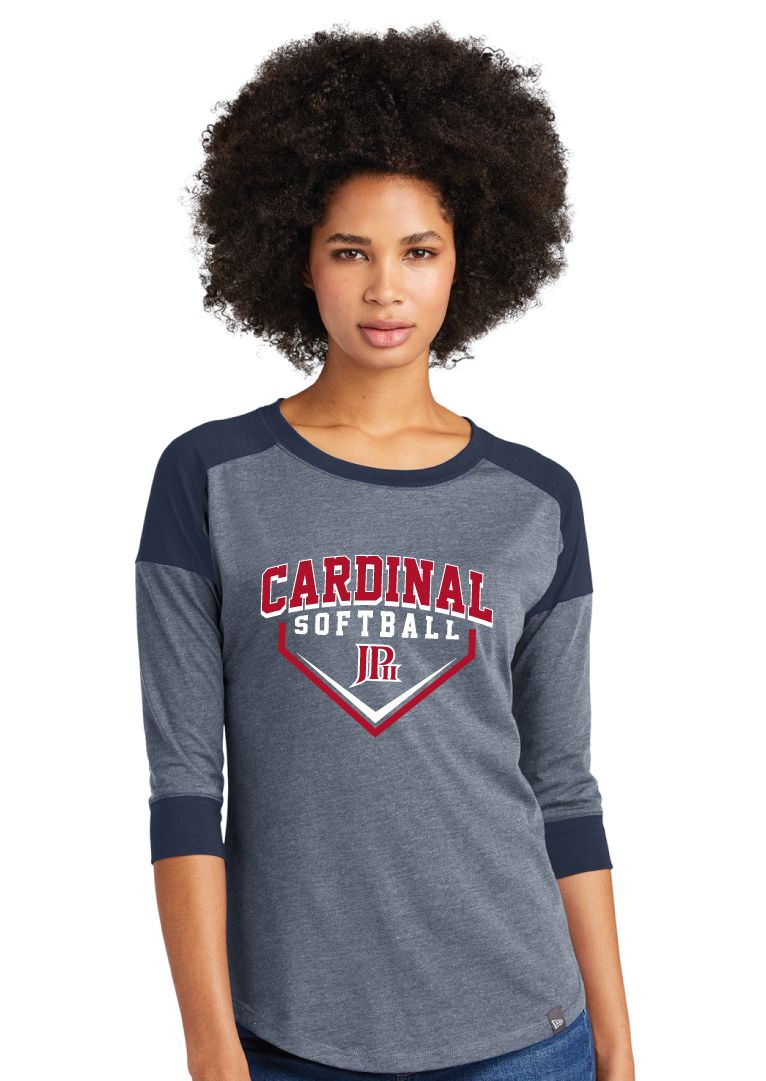 JP2 Softball - Arched Plate - 3/4 Sleeve Baseball Raglan Tee