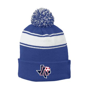 Allen Girls Soccer - Stripe Pom Beanie