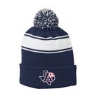 Allen Girls Soccer - Stripe Pom Beanie