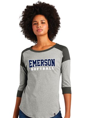 Emerson Softball - Bridge - 3/4 Sleeve Baseball Raglan Tee